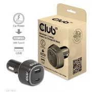 Club3D Incarcator auto pentru notebook-uri 63W, 2 porturi (USB-A + USB-C)