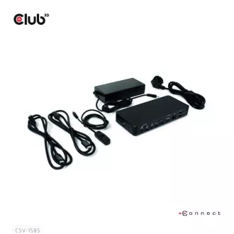 Stație de andocare Club3D USB-C 10v1, 1xDP, 1xHDMI, 3xUSB-C, 3xUSB, 1xRJ45, 1x3.5mm, neagră