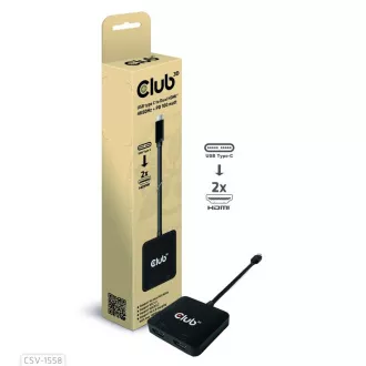 Hub video Club3D MST USB-C la 2xHDMI + USB-C PD 3.0, 4K60Hz