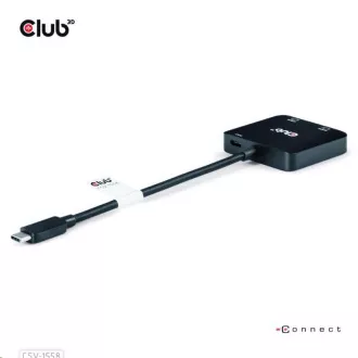 Hub video Club3D MST USB-C la 2xHDMI + USB-C PD 3.0, 4K60Hz