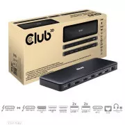 Stație de andocare Club3D USB-C 12v1, 1xDP, 1xHDMI, 2xUSB-C, 4xUSB, 1xRJ45, neagră