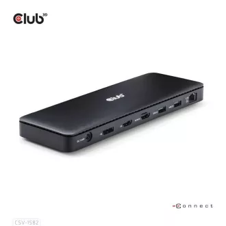 Stație de andocare Club3D USB-C 12v1, 1xDP, 1xHDMI, 2xUSB-C, 4xUSB, 1xRJ45, neagră