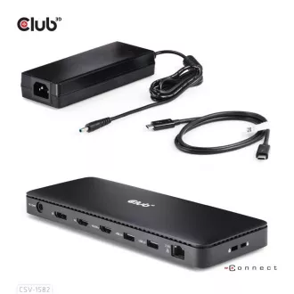 Stație de andocare Club3D USB-C 12v1, 1xDP, 1xHDMI, 2xUSB-C, 4xUSB, 1xRJ45, neagră