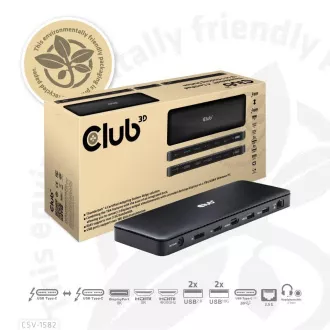 Stație de andocare Club3D USB-C 12v1, 1xDP, 1xHDMI, 2xUSB-C, 4xUSB, 1xRJ45, neagră