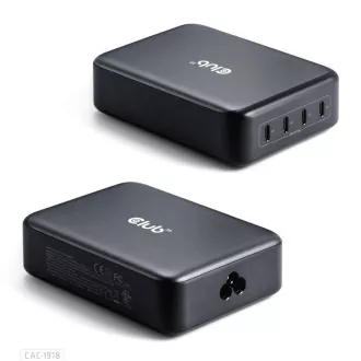 Încărcător de călătorie Club3D 240W tehnologie GaN, 4xUSB-C, suport PPS + PD 3.1