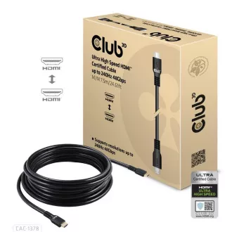 Cablu HDMI Club3D, cablu certificat HDMI™ ultra rapid, 4K120Hz/ 8K60Hz, 7,5 m