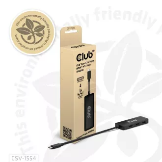 Hub Club3D MST USB-C la 3xHDMI, simplu: 8K30Hz, triplu: 4K60Hz