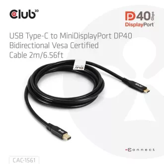 Cablu Club3D USB-C la MiniDisplayPort 2.1, 8K30Hz, DSC1.2, UHBR10, 2m