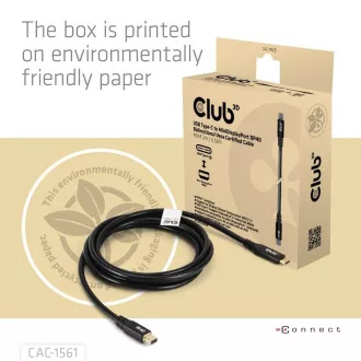 Cablu Club3D USB-C la MiniDisplayPort 2.1, 8K30Hz, DSC1.2, UHBR10, 2m