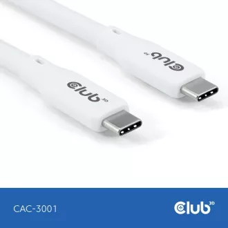 Cablu Club3D USB-C 4.0, 20Gbps, 4K60Hz, PD 240W, 2m, alb