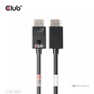 Cablu Club3D DisplayPort 2.1 la DisplayPort 2.1, VESA DP80, 4K240Hz/8K60Hz/10K60Hz (M/M), 1,6 m, negru