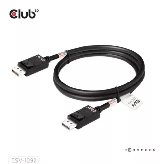 Cablu Club3D DisplayPort 2.1 la DisplayPort 2.1, VESA DP80, 4K240Hz/8K60Hz/10K60Hz (M/M), 1,6 m, negru