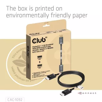 Cablu Club3D DisplayPort 2.1 la DisplayPort 2.1, VESA DP80, 4K240Hz/8K60Hz/10K60Hz (M/M), 1,6 m, negru
