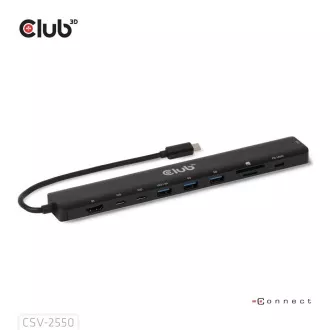 Stație de andocare Club3D USB-C 10v1, 140W PD, 1xHDMI, 3xUSB-C, 3xUSB, 1xRJ45, neagră