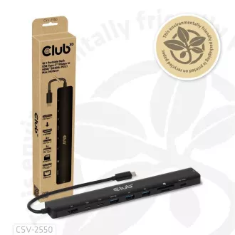 Stație de andocare Club3D USB-C 10v1, 140W PD, 1xHDMI, 3xUSB-C, 3xUSB, 1xRJ45, neagră