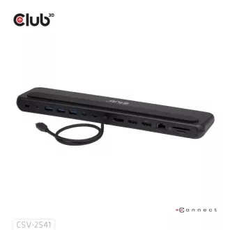 Stație de andocare Club3D USB-C 12v1, 2xHDMI, 1xDP, 2xUSB-C, 3xUSB, 1xRJ45, 1x3.5mm, neagră