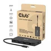 Stație de andocare Club3D USB-C 9-în-1, 2xHDMI, 1xUSB-C, 1xUSB-C PD, 2xUSB, 1xRJ45, microSD/SD, negru
