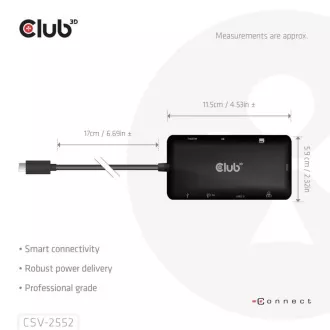 Stație de andocare Club3D USB-C 9-în-1, 2xHDMI, 1xUSB-C, 1xUSB-C PD, 2xUSB, 1xRJ45, microSD/SD, negru