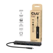 Stație de andocare Club3D USB-C 7 în 1, 1xHDMI, 1xUSB-C PD, 2xUSB, 1xRJ45, microSD/SD, neagră