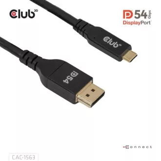 Cablu Club3D USB-C la DisplayPort 2.1 DP54 Bi-direcțional, 8K120Hz, 4K480Hz, 2m