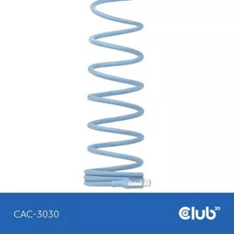 Cablu magnetic Club3D USB-C, 240W PD3.1, 480 Mbps, 2m, albastru