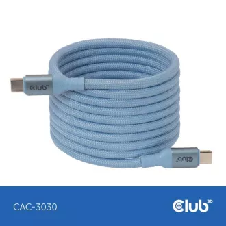 Cablu magnetic Club3D USB-C, 240W PD3.1, 480 Mbps, 2m, albastru