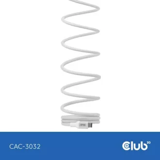Cablu USB-C magnetic Club3D, 240W PD3.1, 480 Mbps, 2m, alb