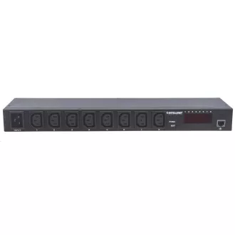 Panou de distribuție Intellinet PDU, 8x priză C13, rack 1U, cablu detașabil 16A, monitorizare Panou de distribuție Intellinet PDU, 8x priză C13, rack 1U, cablu detașabil 16A, monitorizare