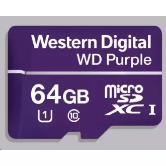 Card WD MicroSDXC 64 GB violet WDD064G1P0C clasa 10, 16 TBW