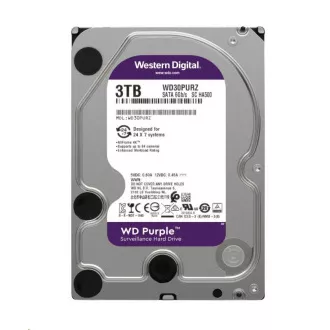 WD PURPLE WD33PURZ 3TB, SATA III 3.5", 256MB, 175MB/s, zgomot redus, CMR WD PURPLE WD33PURZ 3TB, SATA III 3.5", 256MB, 175MB/s, zgomot redus, CMR