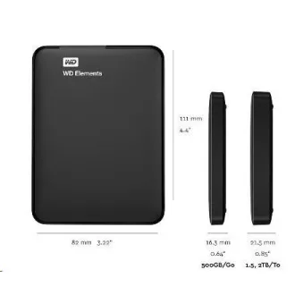WD Elements Portable 6TB, HDD extern, USB 3.0, negru