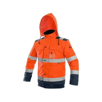 Geacă CXS LUTON, vizibilitate ridicată, bărbătească, portocaliu-albastru, mărimea M Geacă CXS LUTON, vizibilitate ridicată, bărbătească, portocaliu-albastru, mărimea M