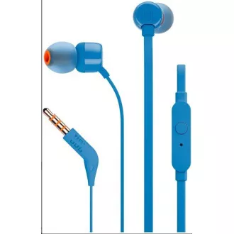 Căști intraauriculare JBL T110 negre, mufă jack de 3,5 mm, microfon, albastre Căști intraauriculare JBL T110 negre, mufă jack de 3,5 mm, microfon, albastre