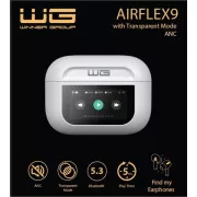 WG - Căști Bluetooth WG AirFlex 9 cu ecran, Avatar, ANC, albe