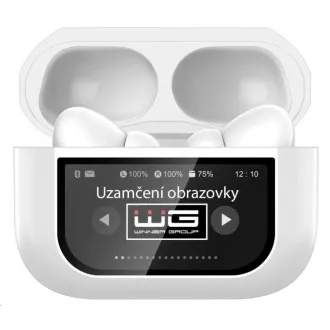 WG - Căști Bluetooth WG AirFlex 9 cu ecran, Avatar, ANC, albe WG - Căști Bluetooth WG AirFlex 9 cu ecran, Avatar, ANC, albe