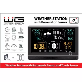 WG - Stație meteo WG3 cu senzor exterior, neagră