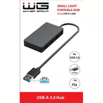 WG - HUB USB-A la 4x USB-A, USB 3.0, 5Gbps, negru
