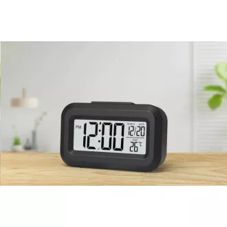 WG - Ceas deșteptător cu termometru intern WG DigiTherm Alarm, negru
