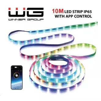 WG - Bandă LED inteligentă WG11, 10 metri, cu aplicație, IP 65, cu adaptor de alimentare