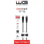 WG - Cablu de date Tip-C la Tip-C, 2 metri, negru