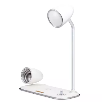WG - Lampă LED cu încărcare wireless și difuzor Bluetooth WG Retro Kathie, albă