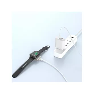 WG - Încărcător magnetic cu USB-C pentru Apple Watch, alb-argintiu