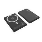 WG - Baterie externă 5000 mAh, wireless 15W + PD 20W, neagră