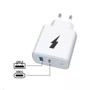 WG - Adaptor de alimentare 2x USB 38W, 1x USB-C PD 20W + 1x USB-A QC 3.0 18W, alb