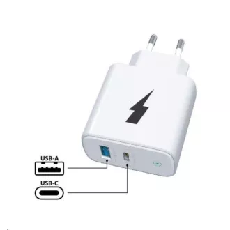 WG - Adaptor de alimentare 2x USB 38W, 1x USB-C PD 20W + 1x USB-A QC 3.0 18W, alb
