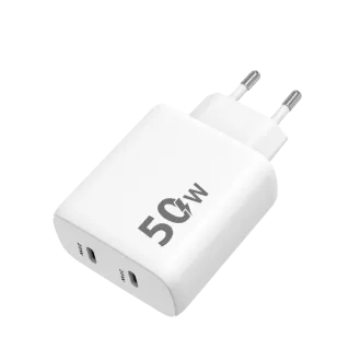 WG - Adaptor de alimentare 2x USB-C 50W, 1x USB-C PD 30W + 1x USB-C PD 20W, alb