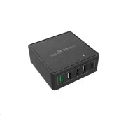 WG - Baterie externă 5x USB 60W, 1x USB-A QC 3.0 + 3x USB-A Smart IC + 1x USB-C PD, negru