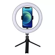 WG - Kit Vlog set de bază pentru filmare video bloguri, trepied, suport telefon, lumină LED