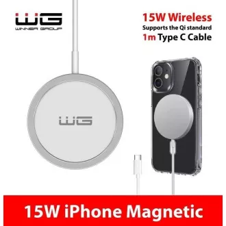 WG - Încărcător wireless FAST MAGNET 15W, rotund, alb WG - Încărcător wireless FAST MAGNET 15W, rotund, alb