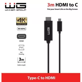 WG - Cablu de date de la tip C la HDMI, 3 metri, 4K, negru